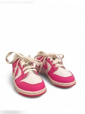 NIKE -  Kids Pink and Cream Low-Top Sneakers with Lace-Up Closure